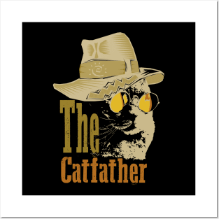 The Catfather funny cat dad Posters and Art